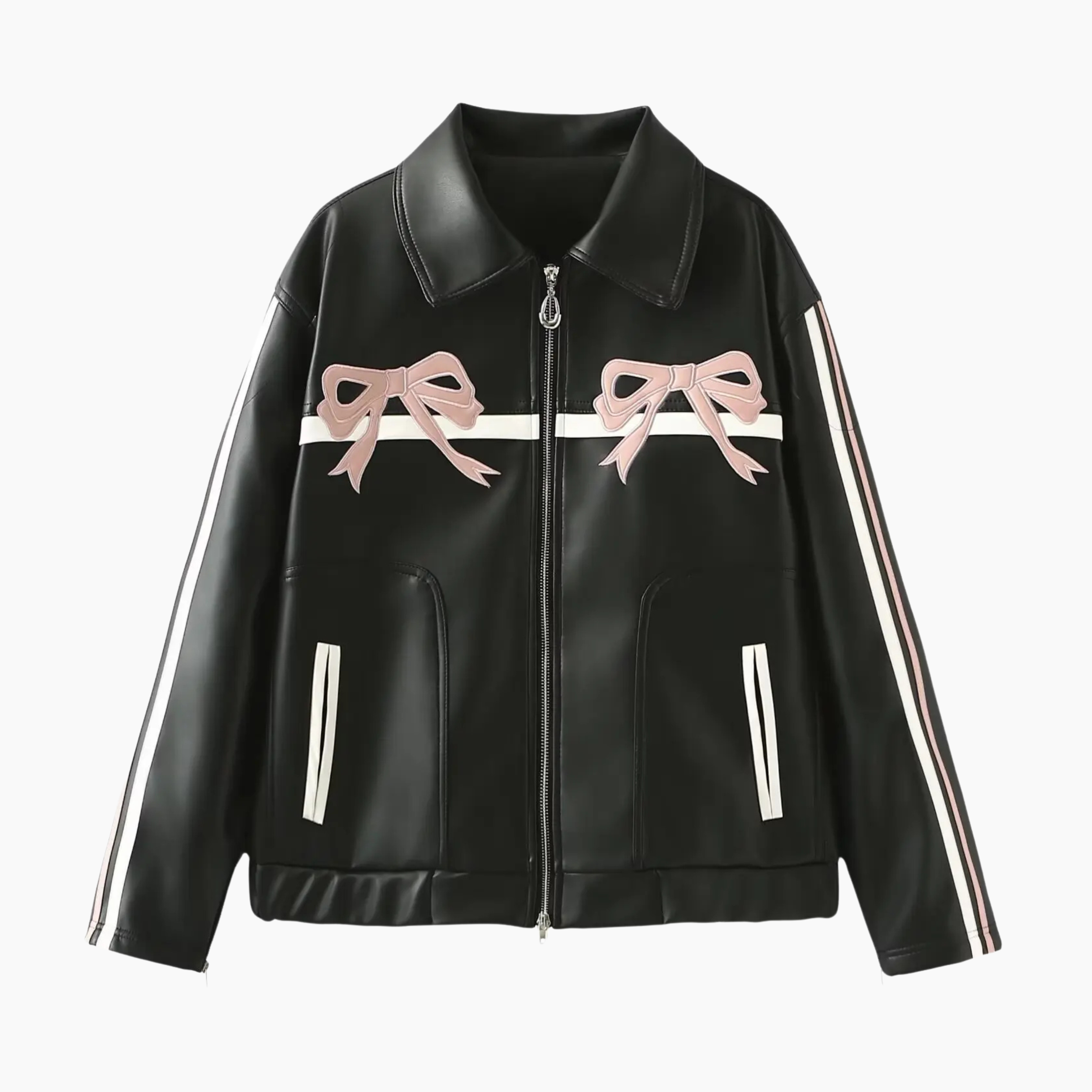 AUDREY™ - Chic Bow Leather Jacket