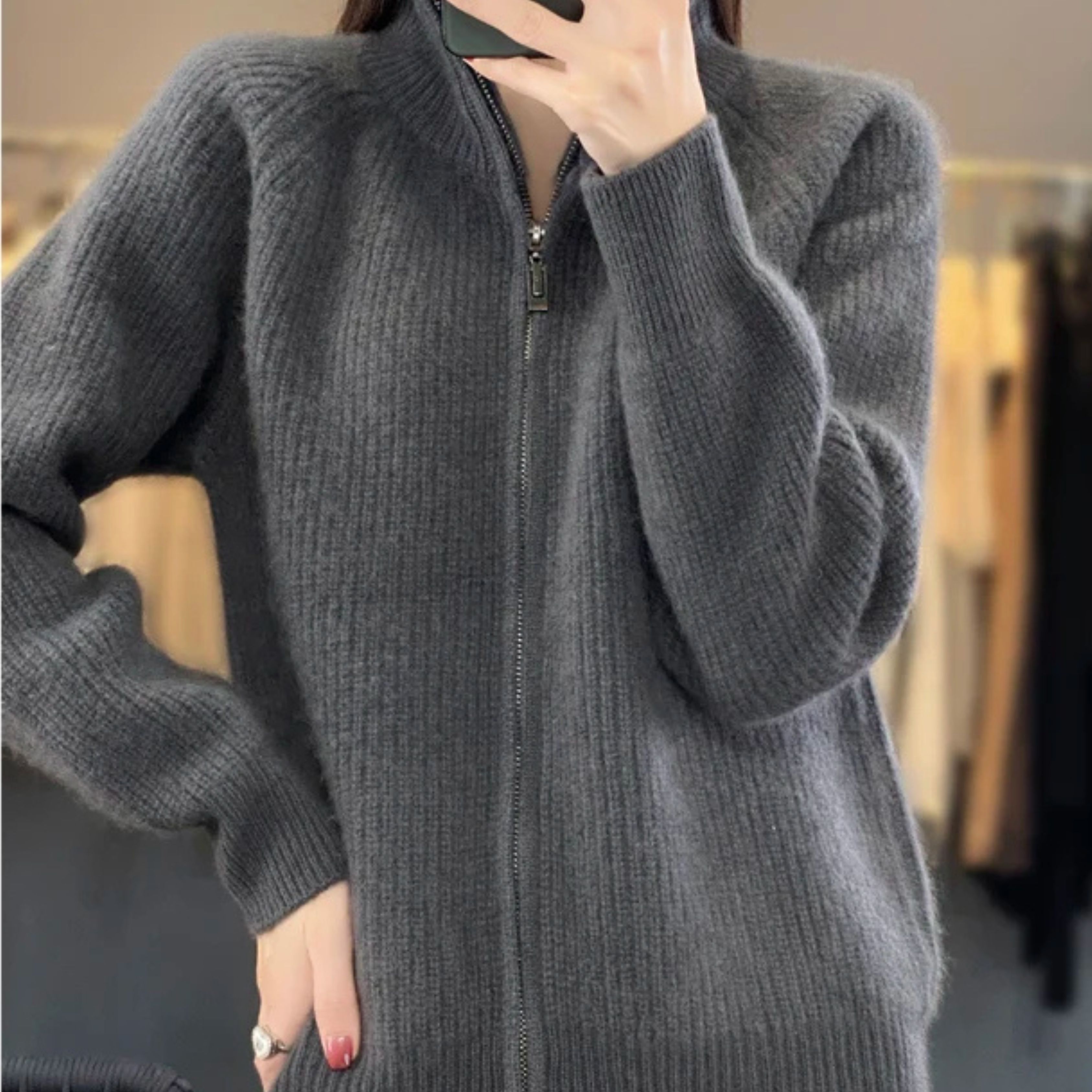 AMELIA™ - Zippered Cashmere Sweater